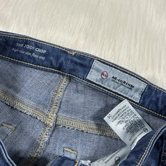 Ag Adriano Goldschmied Women's Medium Blue Cropped Bootcut Jeans - Picture 5 of 9